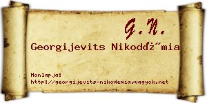 Georgijevits Nikodémia névjegykártya